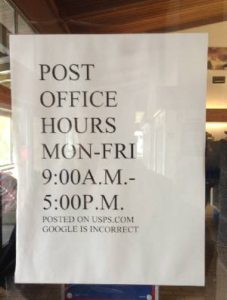 Post office hours