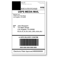 USPS Media Mail Shipping Label