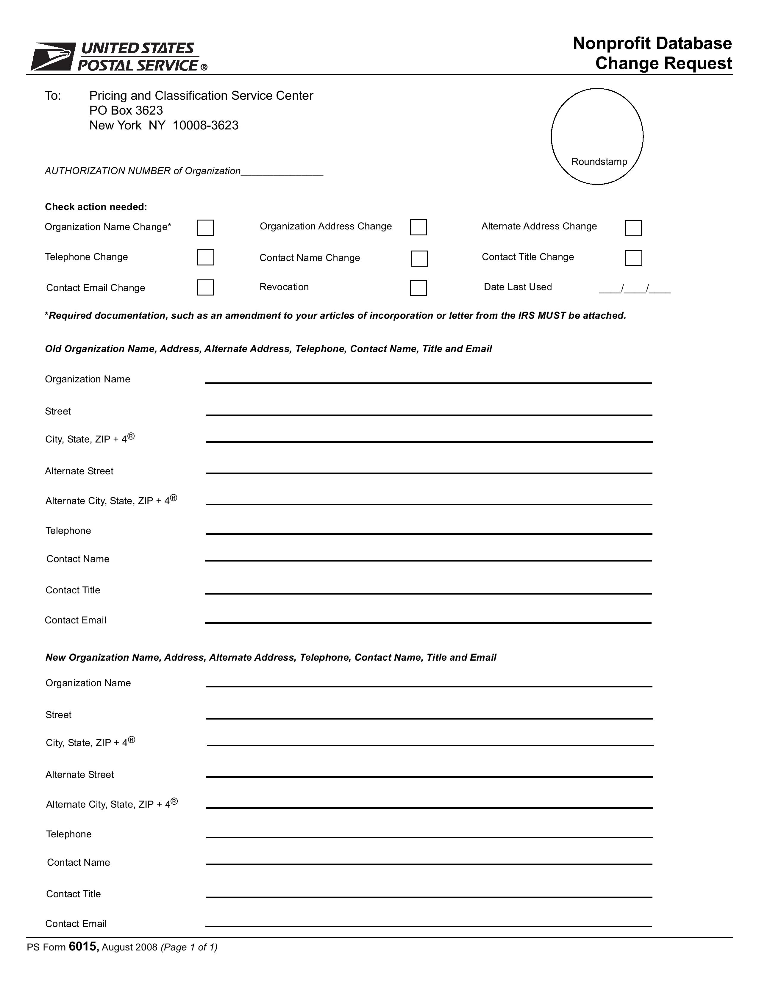 PS Form 6015