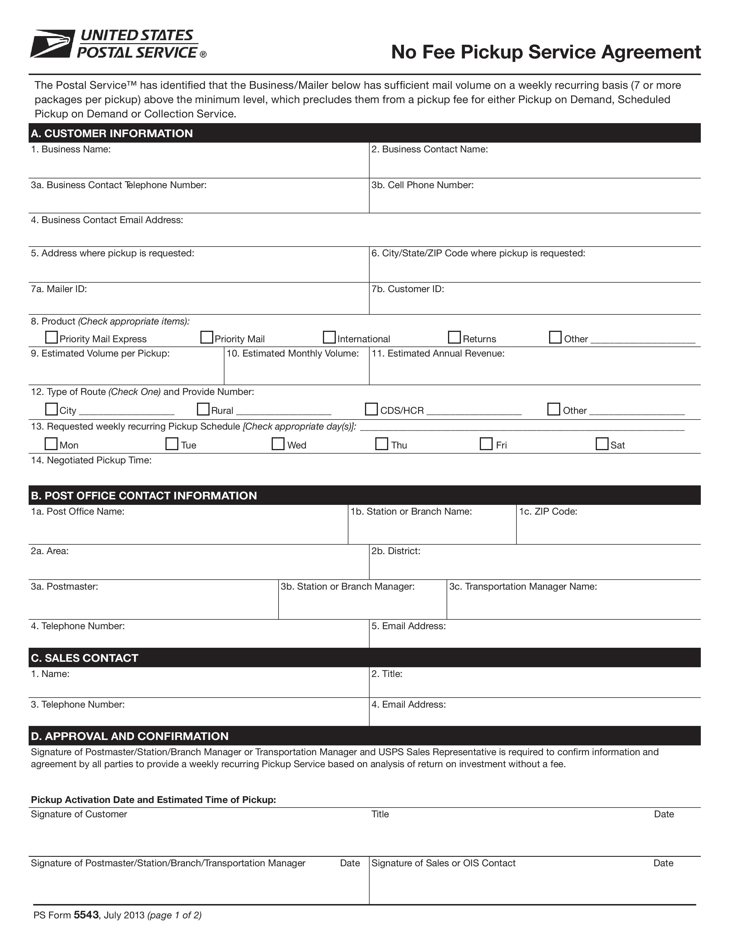 PS Form 5543 - Page 1