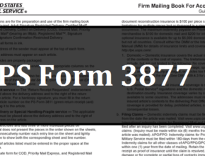 PS Form 3877 Front Page