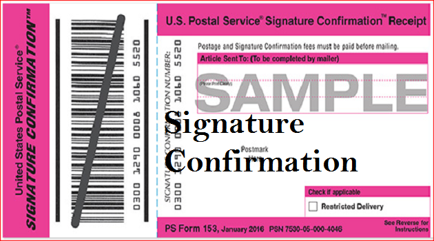 USPS Signature Confirmation