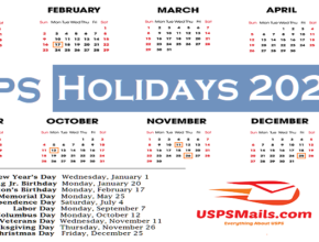 holidays usps schedule