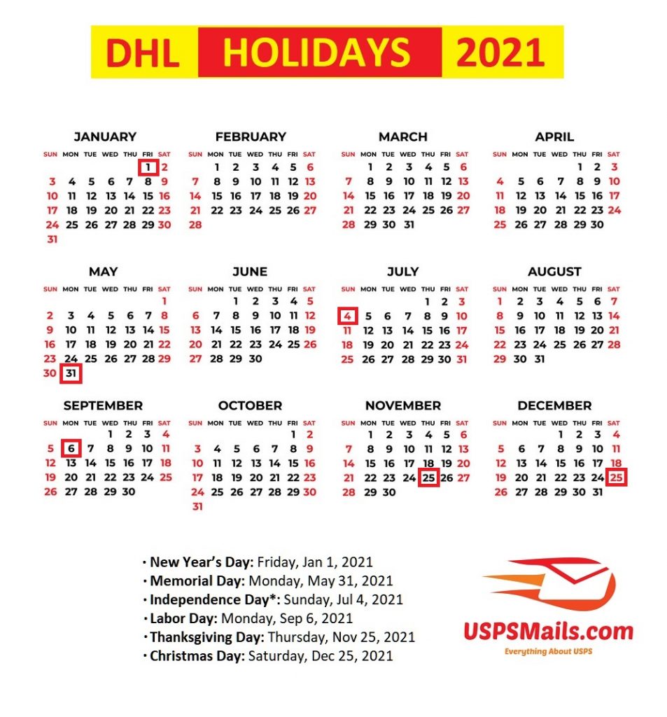 DHL Holidays 2021 in USA